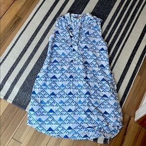 Oliphant blue triangle geometric mini dress/coverup, small